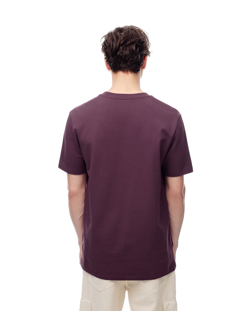 Camiseta oversize algodón vinotinto hombre