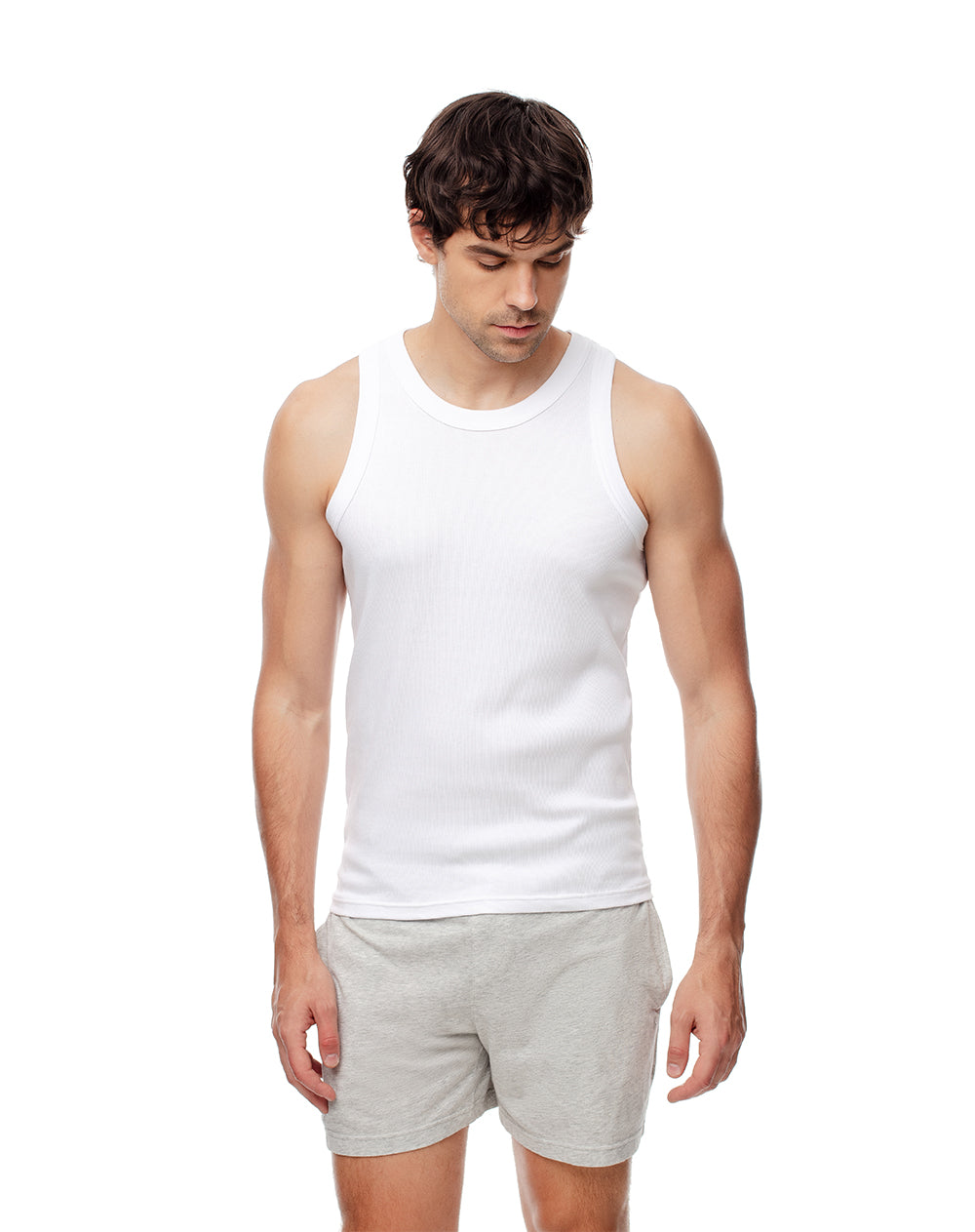 Camisilla slim algodón blanca hombre