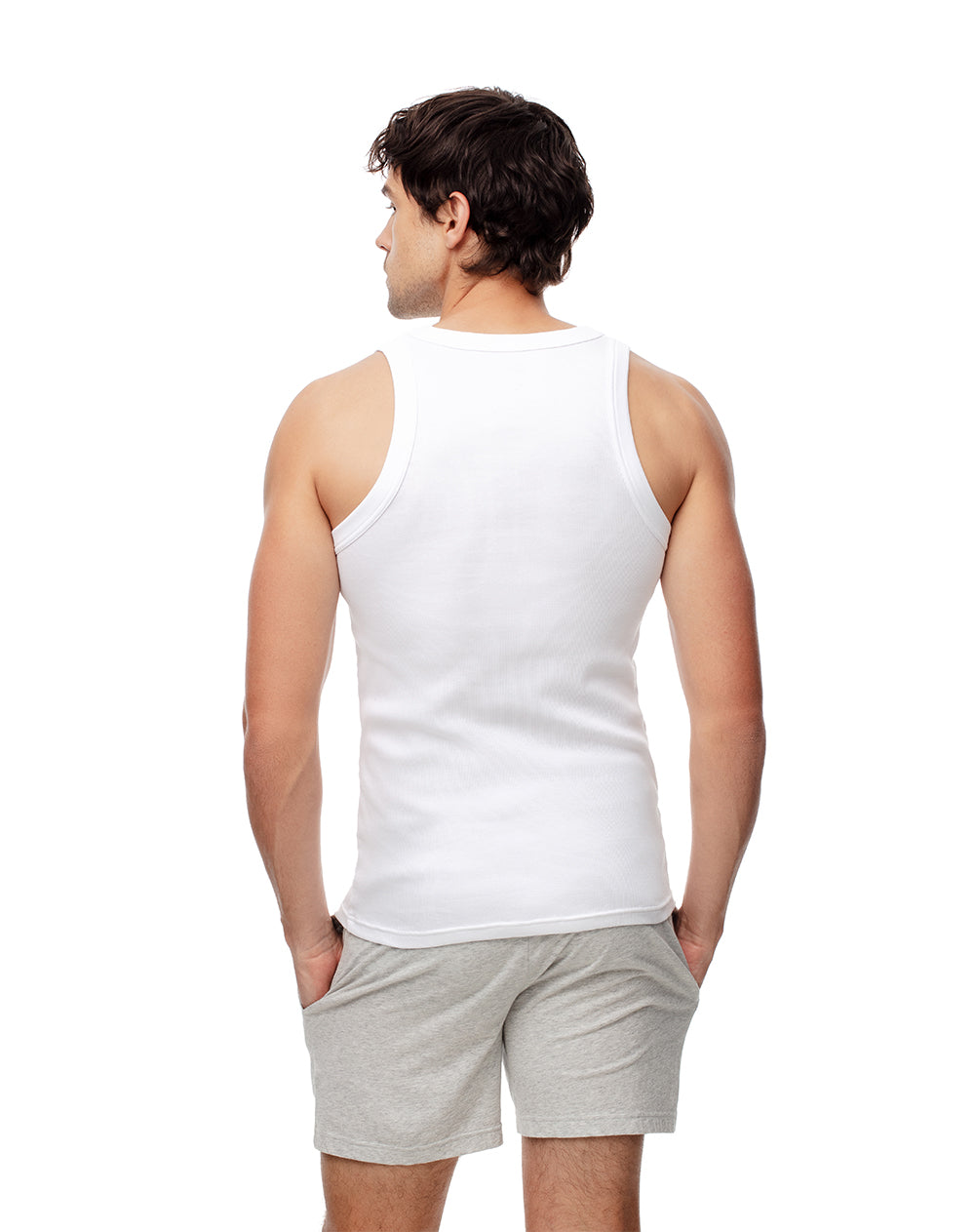 Camisilla slim algodón blanca hombre
