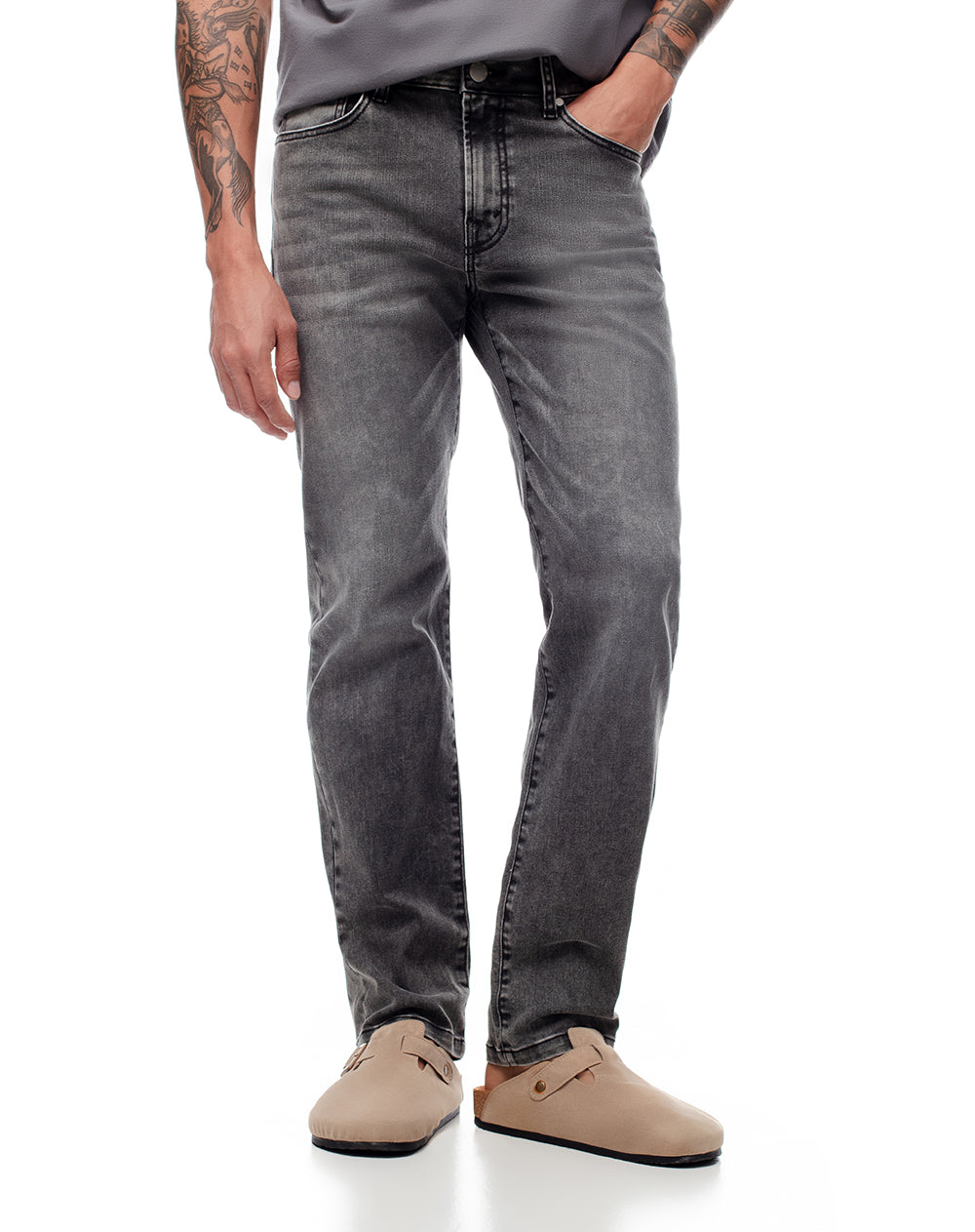 Jean straight gris hombre