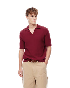 Polo regular tejido de punto algodón rojo hombre