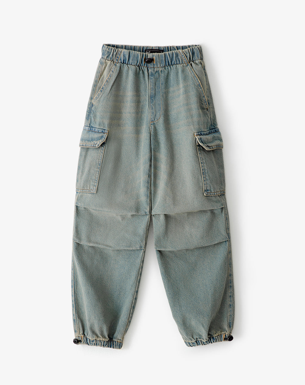 Jean tipo jogger cargo índigo medio niño