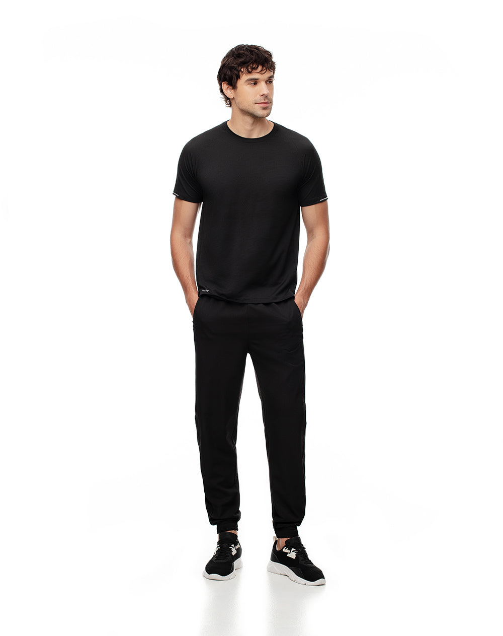 Jogger secado rápido negro para hombre