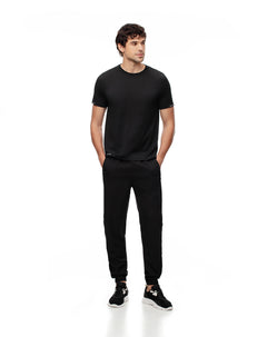Jogger secado rápido negro hombre