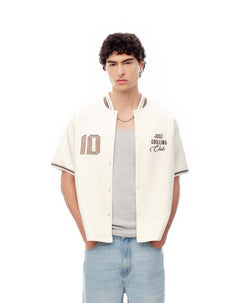 Camisa manga corta beisbolera vainilla hombre