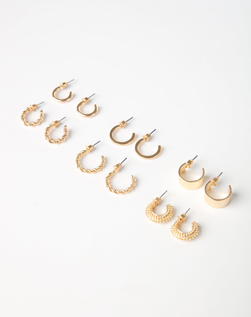Aretes pack x6 doradas