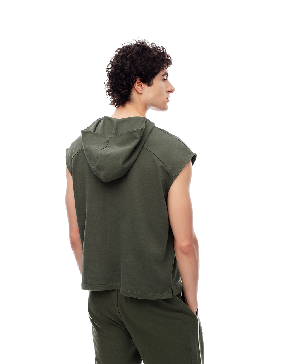Chaleco oversize algodón verde hombre