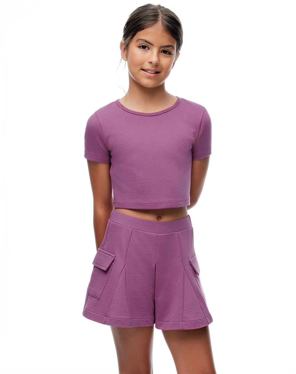 Short pantaloneta morado niña