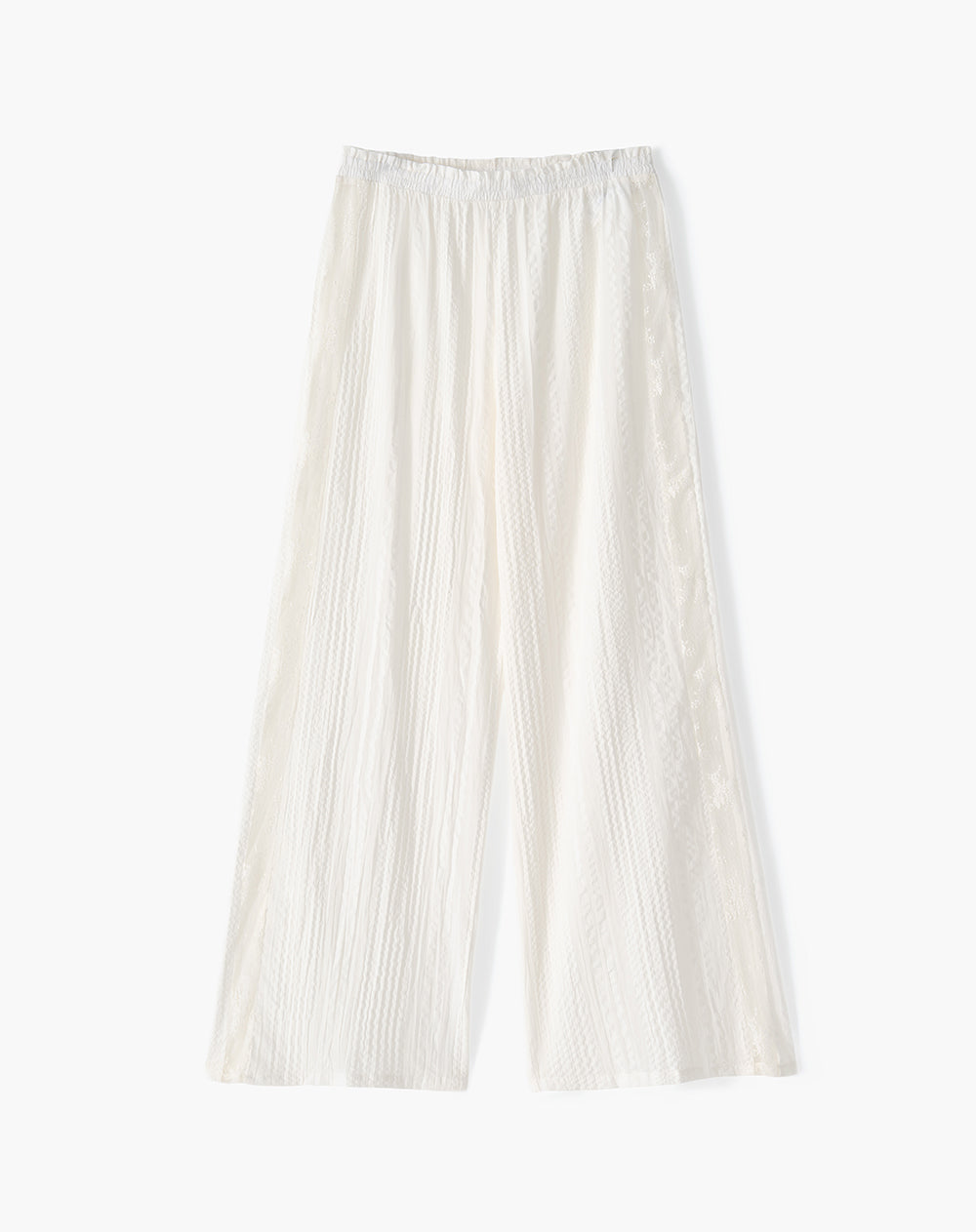 Pantalón relaxed tiro medio blanco mujer