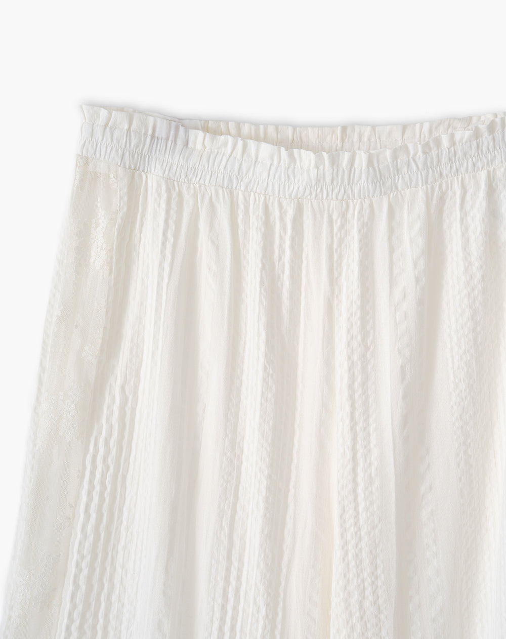 Pantalón relaxed tiro medio blanco mujer
