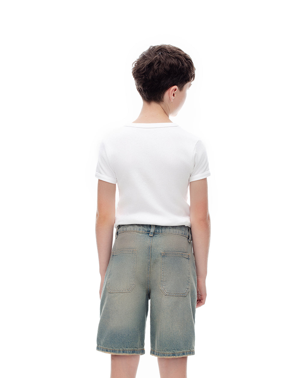 Bermuda denim regular índigo medio niño