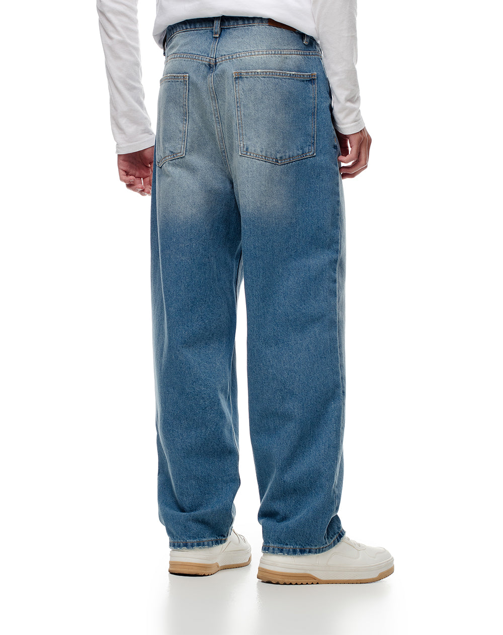 Jean baggy 100% algodón índigo medio hombre