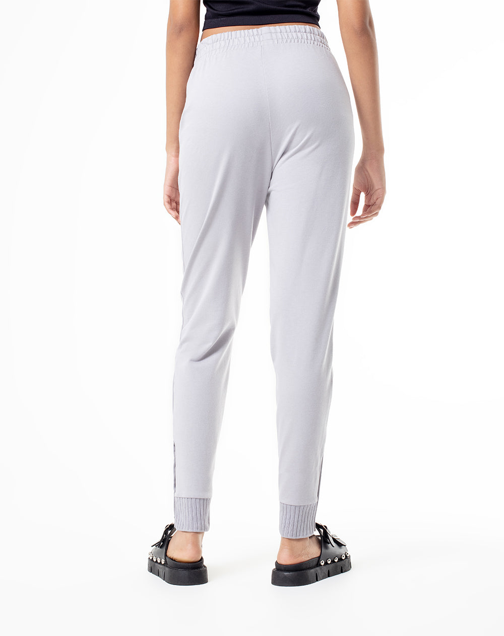 Jogger tiro medio algodón gris mujer