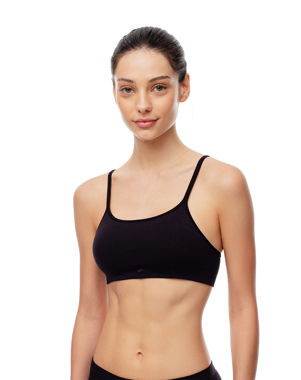 Top soporte medio seamless negro