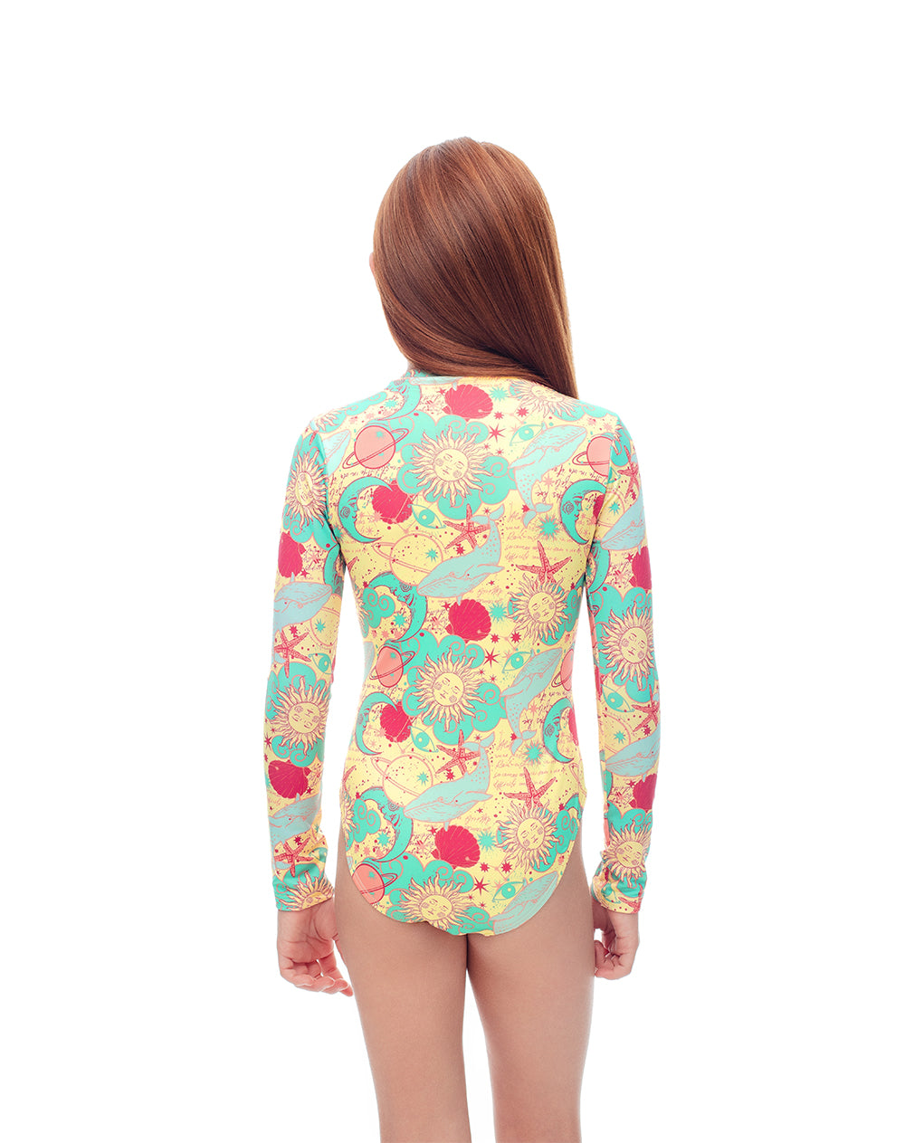 Vestido de baño crema estampado