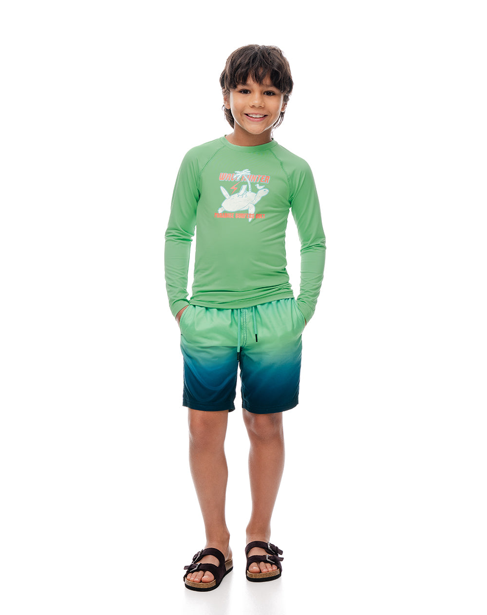 Short pantaloneta azul estampado niño