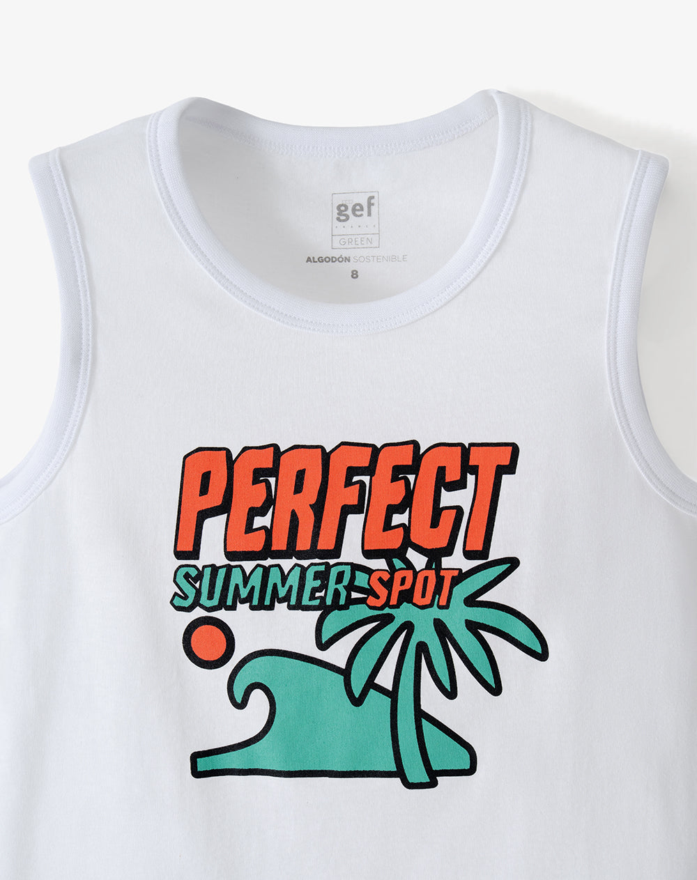 Camiseta regular blanca niño