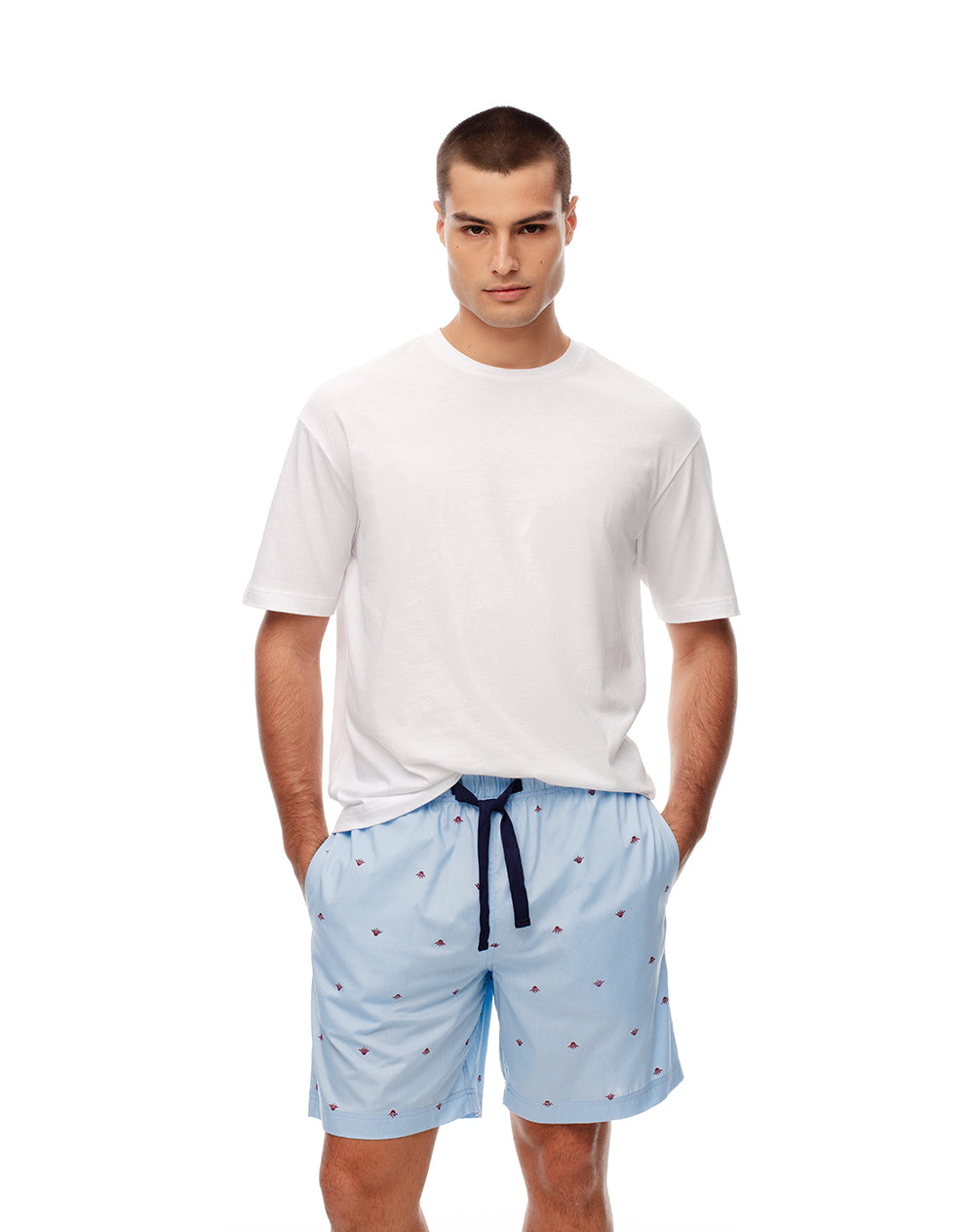 Bermuda de pijama algodón rayas hombre