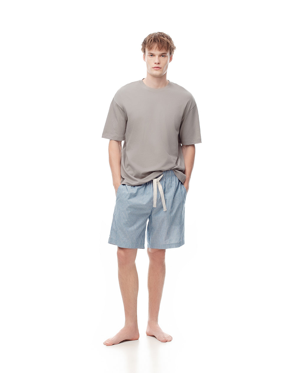 Bermuda de pijama hombre algodón rayas