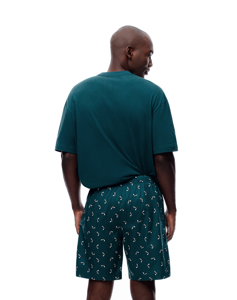 Bermuda de pijama hombre algodón estampada