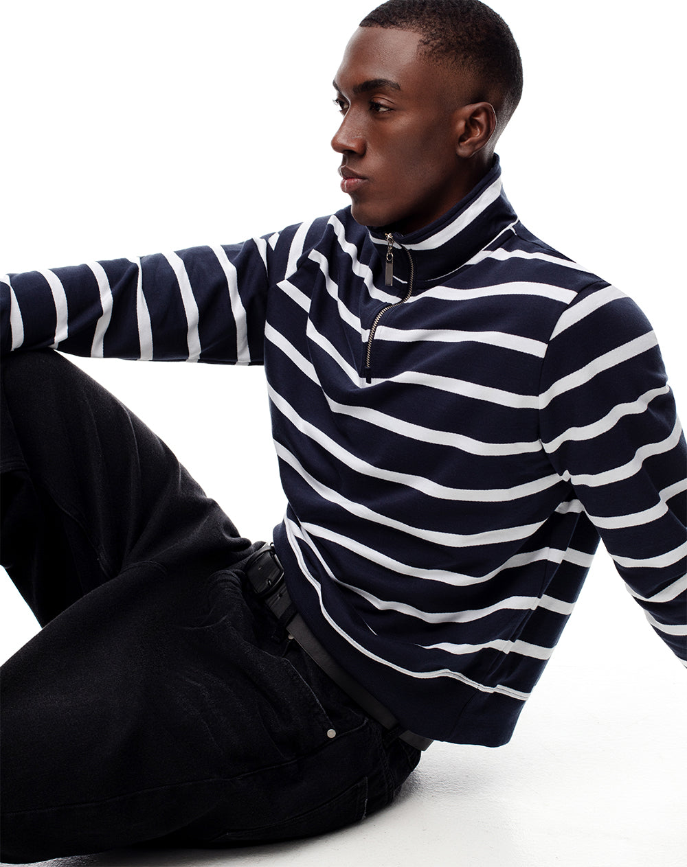 Buzo regular algodón rayas hombre