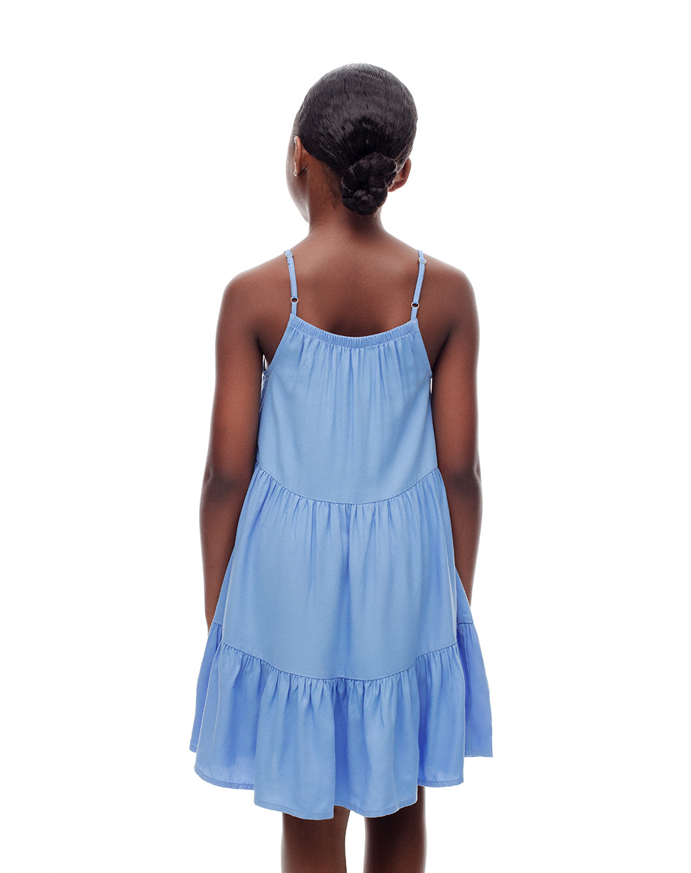 Vestido corto bloques azul niña