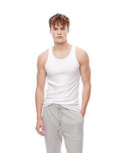 Camisilla slim algodón blanca hombre