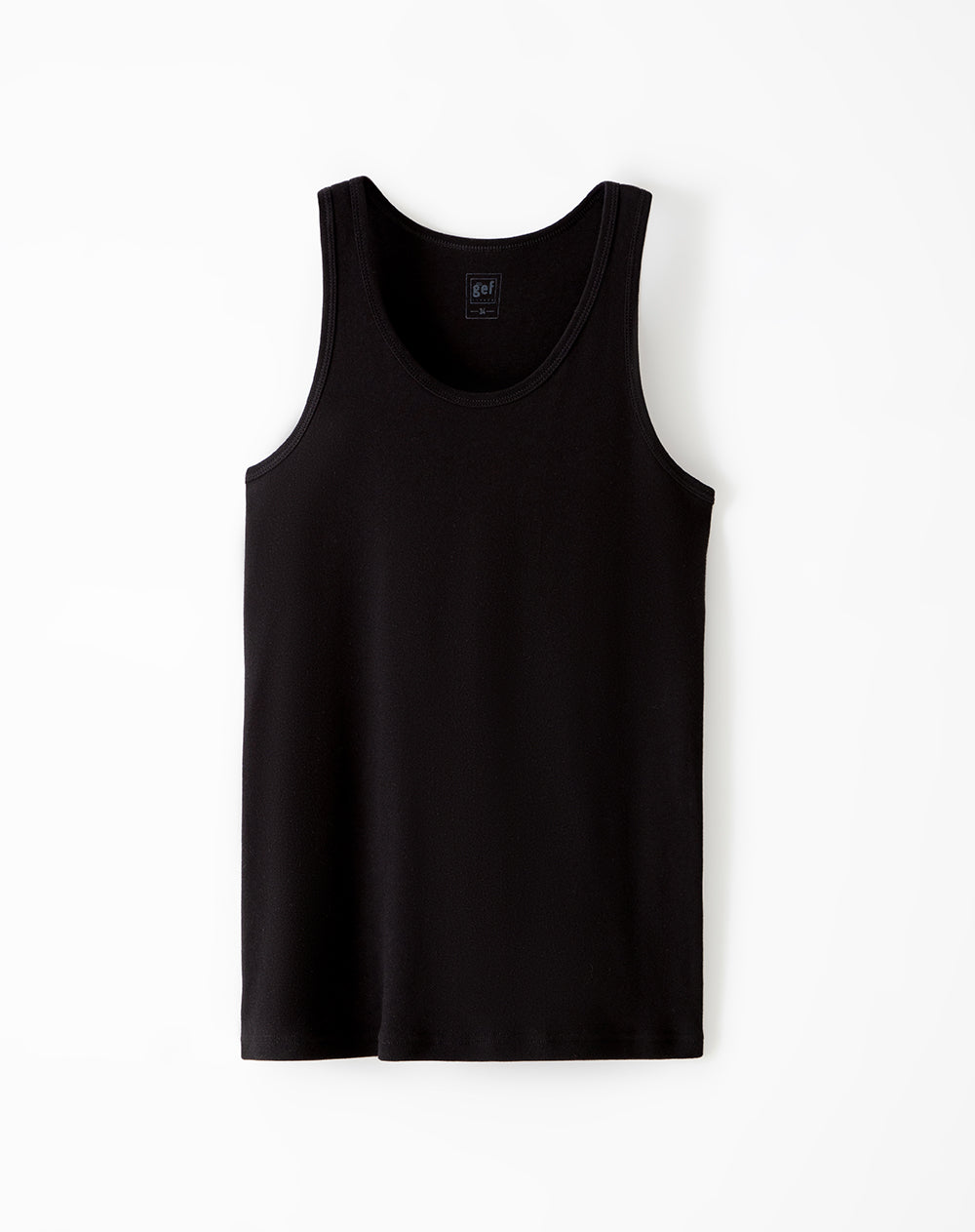 Camisilla slim algodón negra hombre