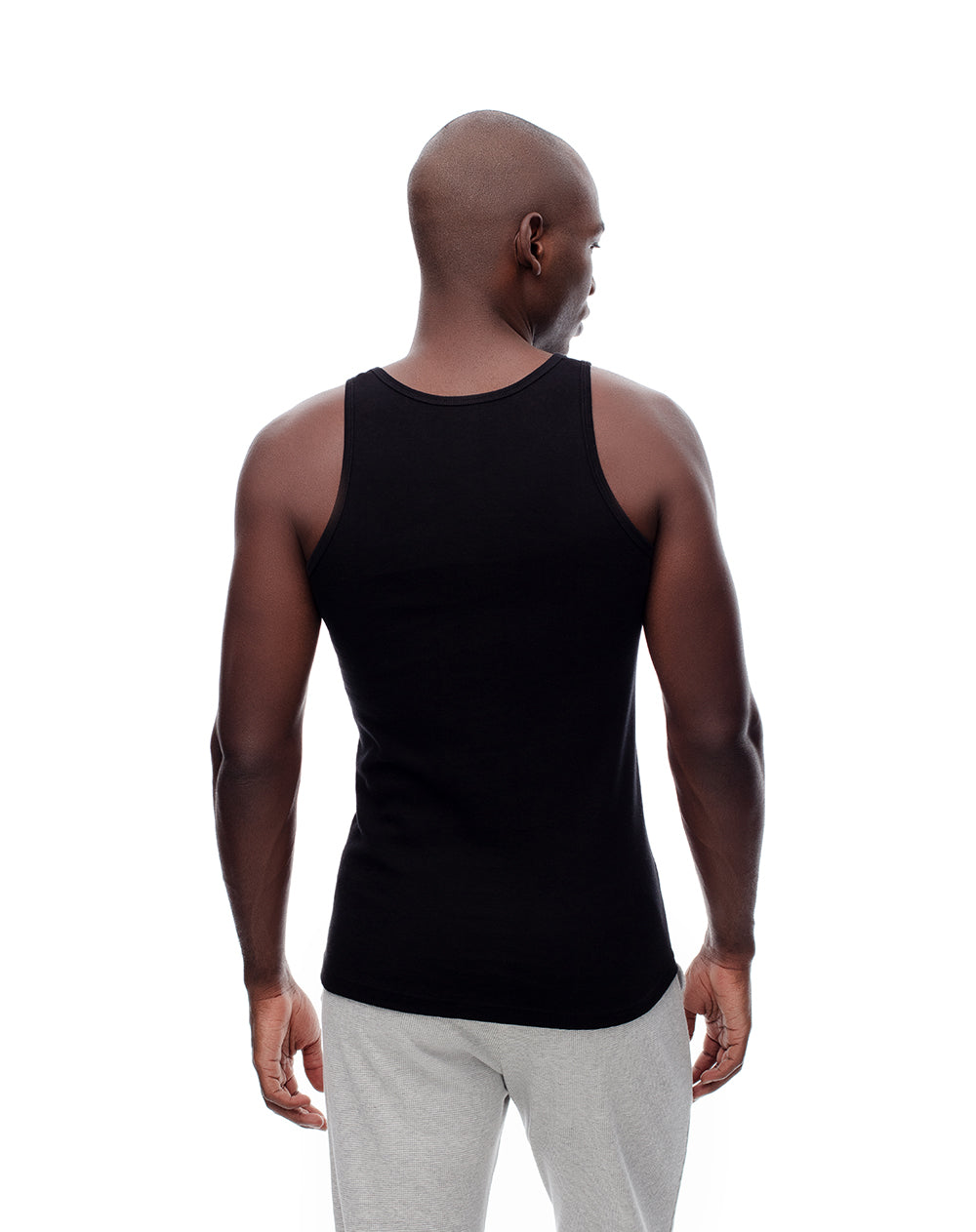 Camisilla slim algodón x2unds negra hombre