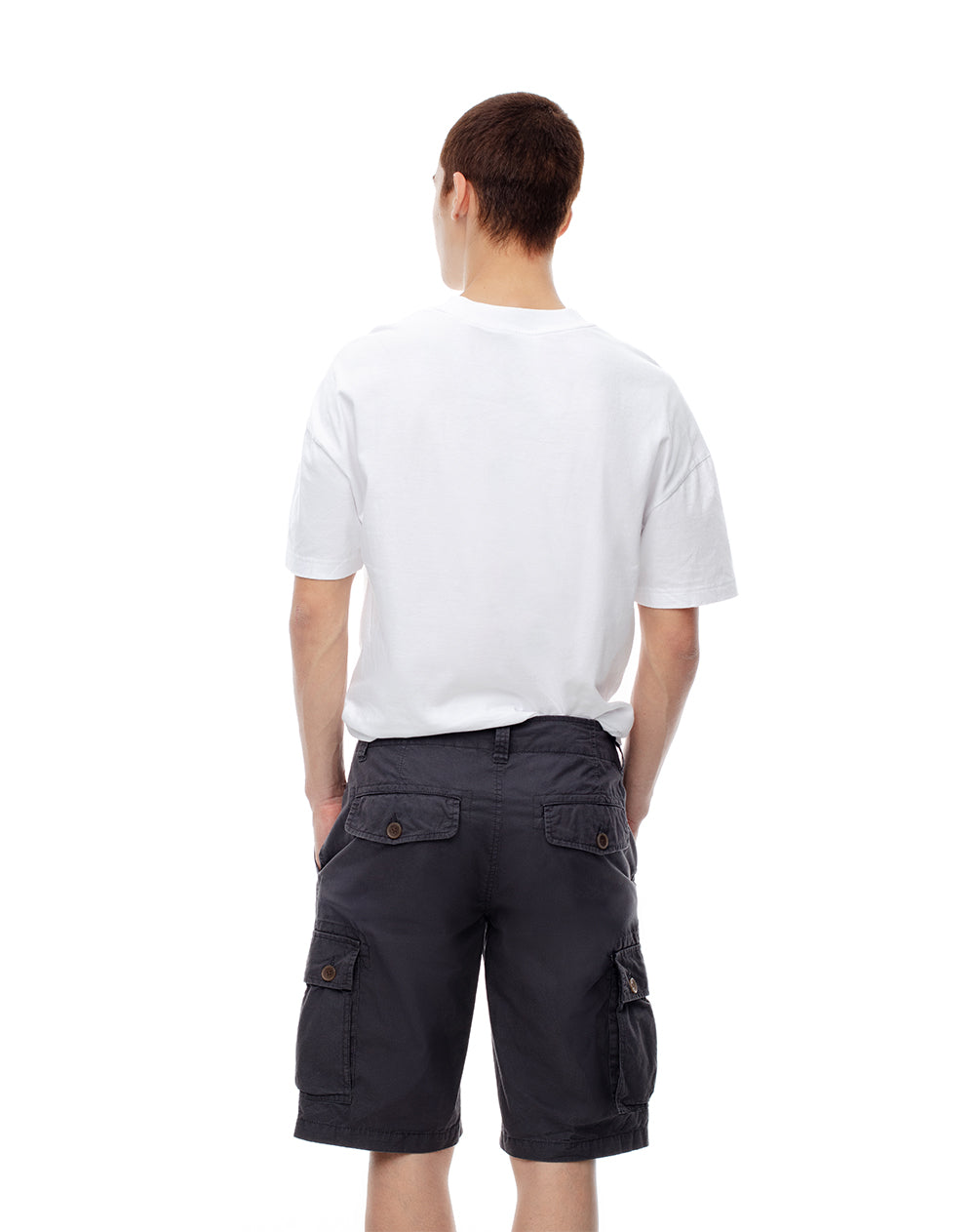 Bermuda cargo regular drill algodón gris hombre