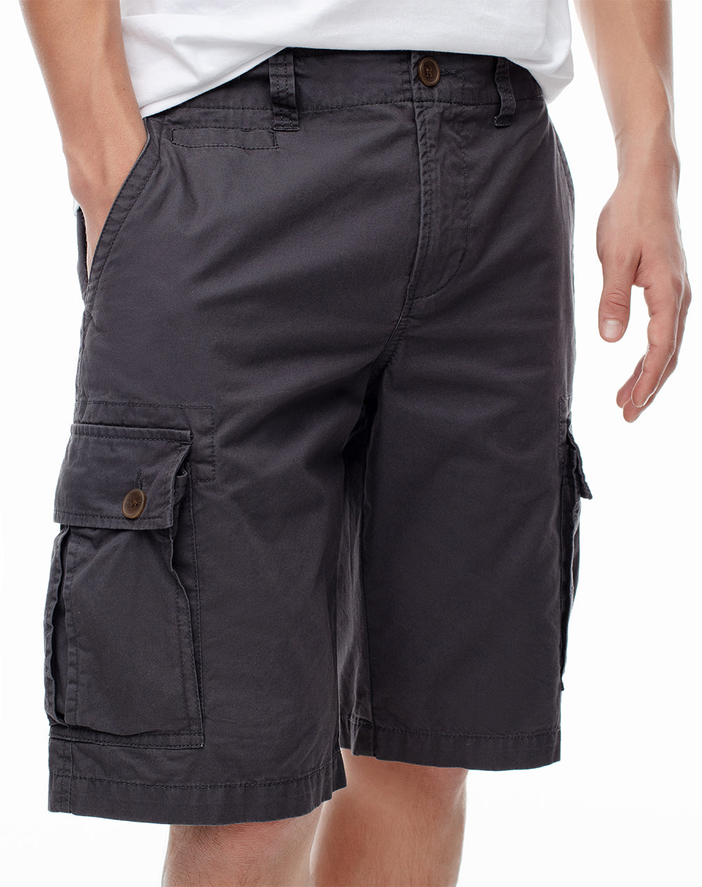 Bermuda cargo regular drill algodón gris hombre