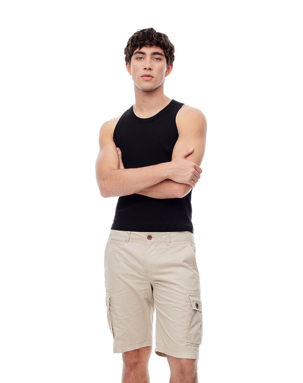Bermuda cargo regular drill algodón habano hombre