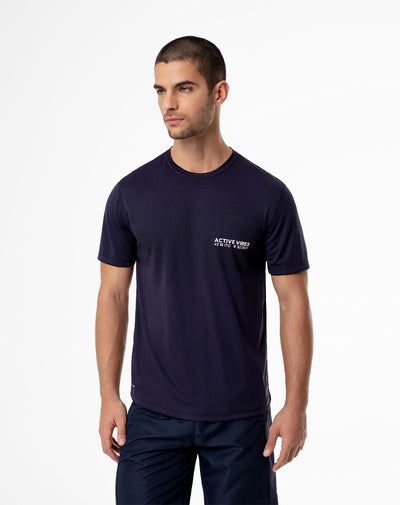 Camiseta deportiva control humedad azul hombre