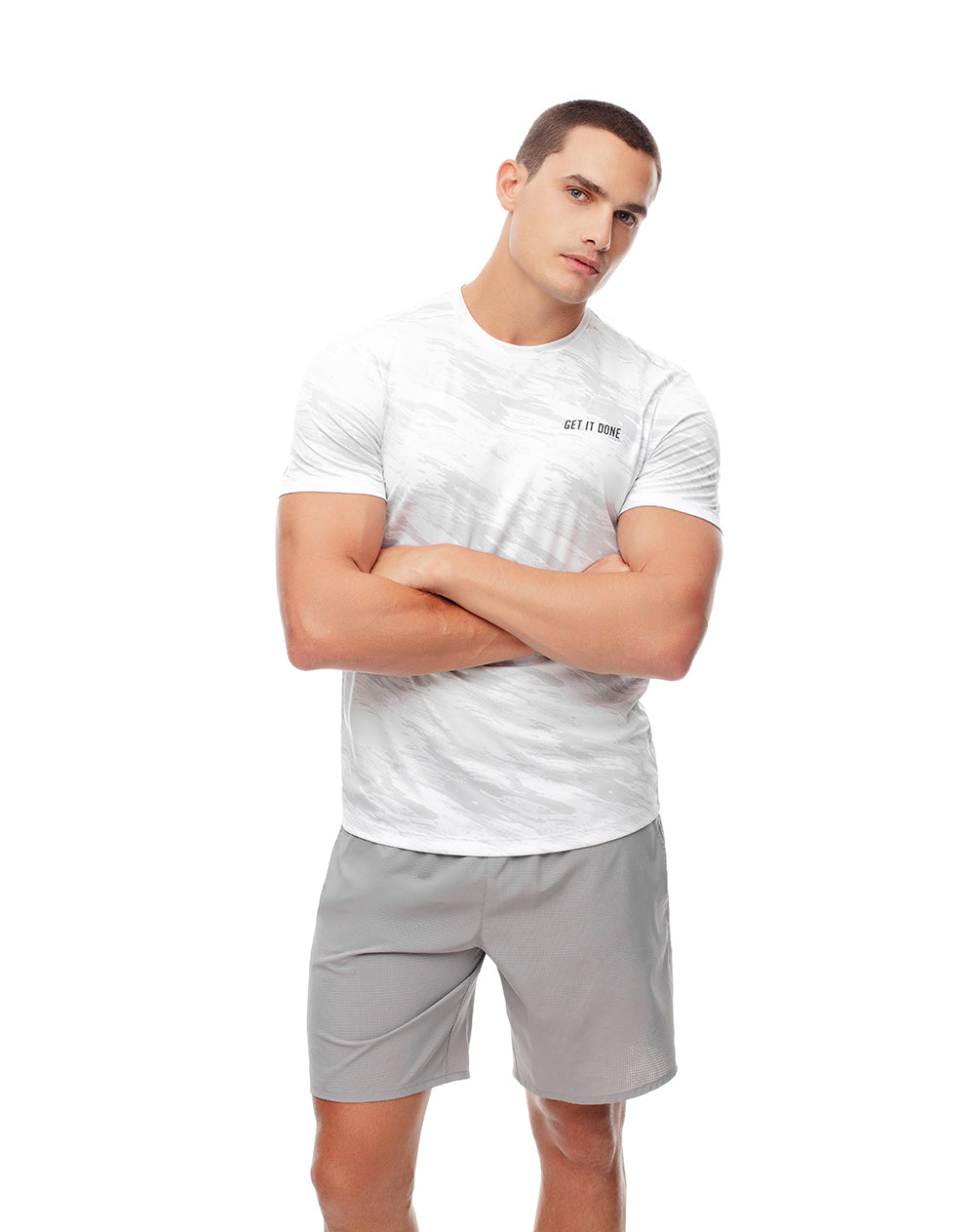Camiseta deportiva control humedad blanca hombre