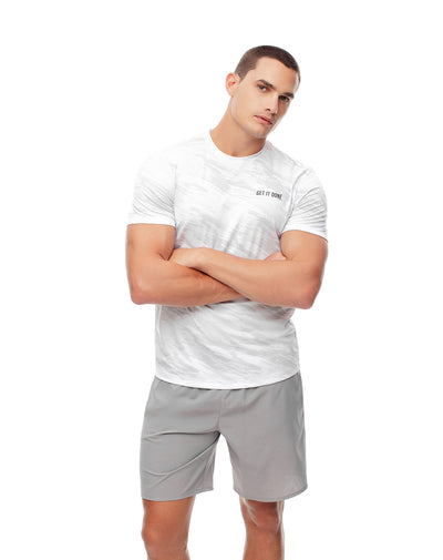 Camiseta deportiva control humedad blanca hombre