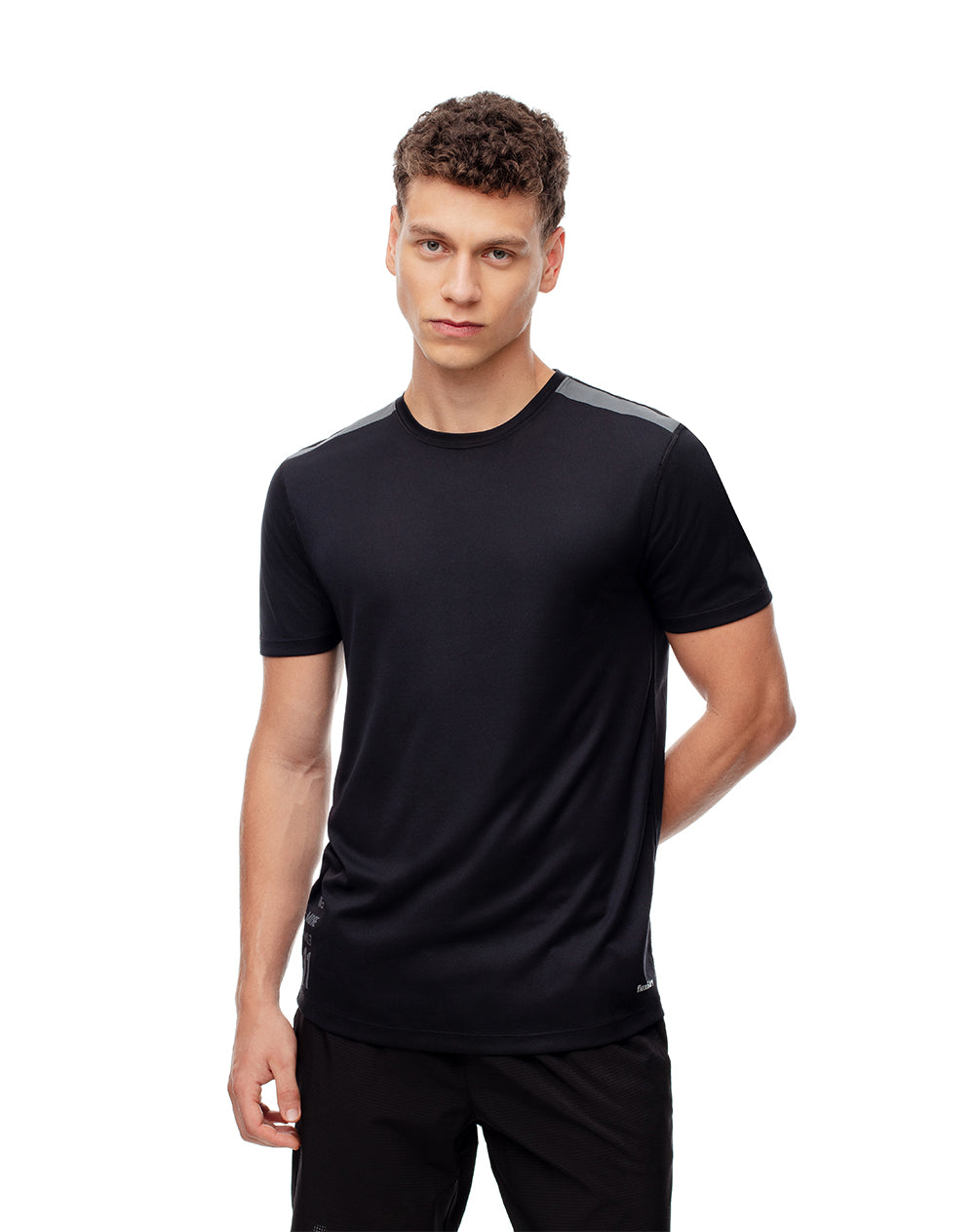 Camiseta deportiva control humedad negra hombre