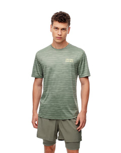 Camiseta deportiva control humedad verde hombre