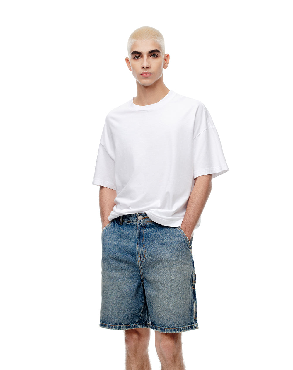 Bermuda denim regular índigo medio hombre