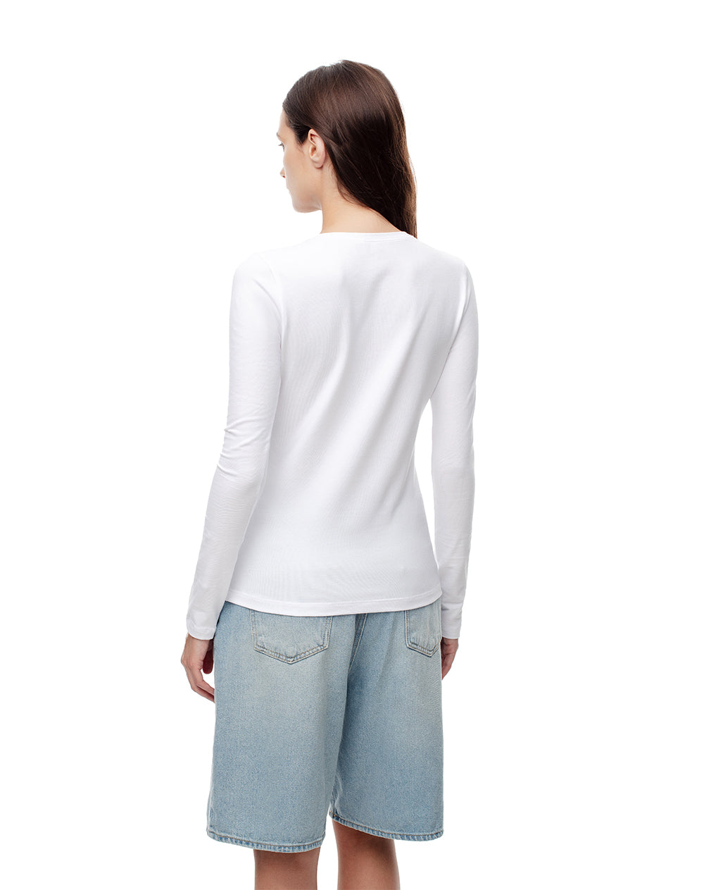 Camibuzo slim algodón blanco mujer