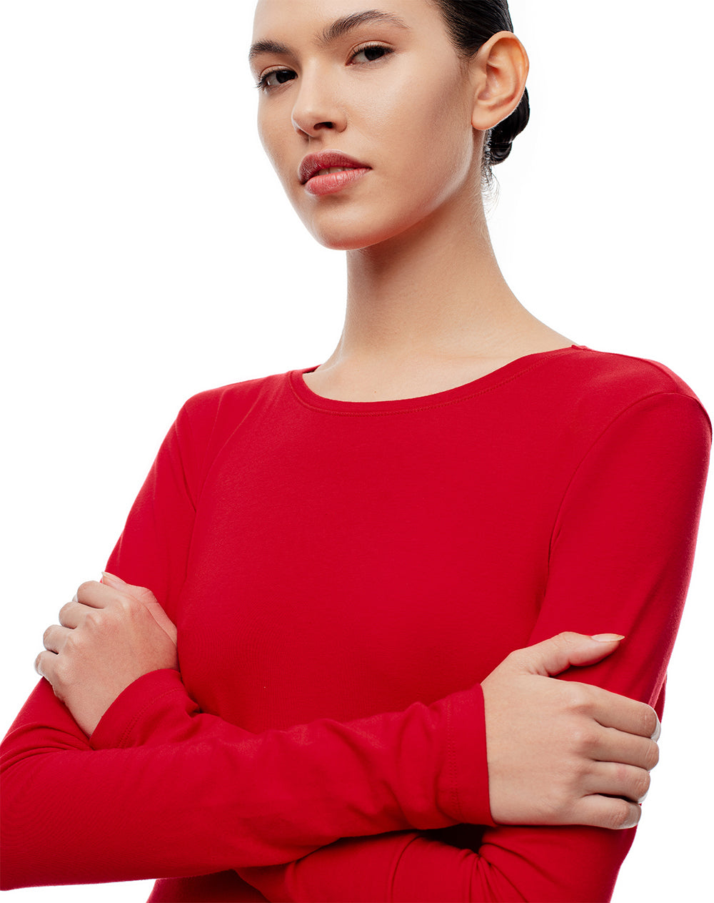 Camibuzo slim algodón rojo mujer