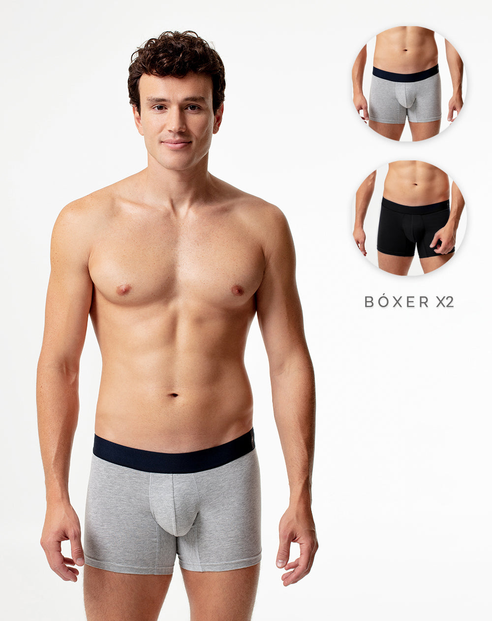 Bóxer medio jersey algodón x2unds surtido