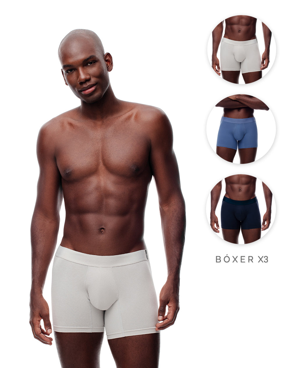 Bóxer medio jersey algodón x3unds surtido
