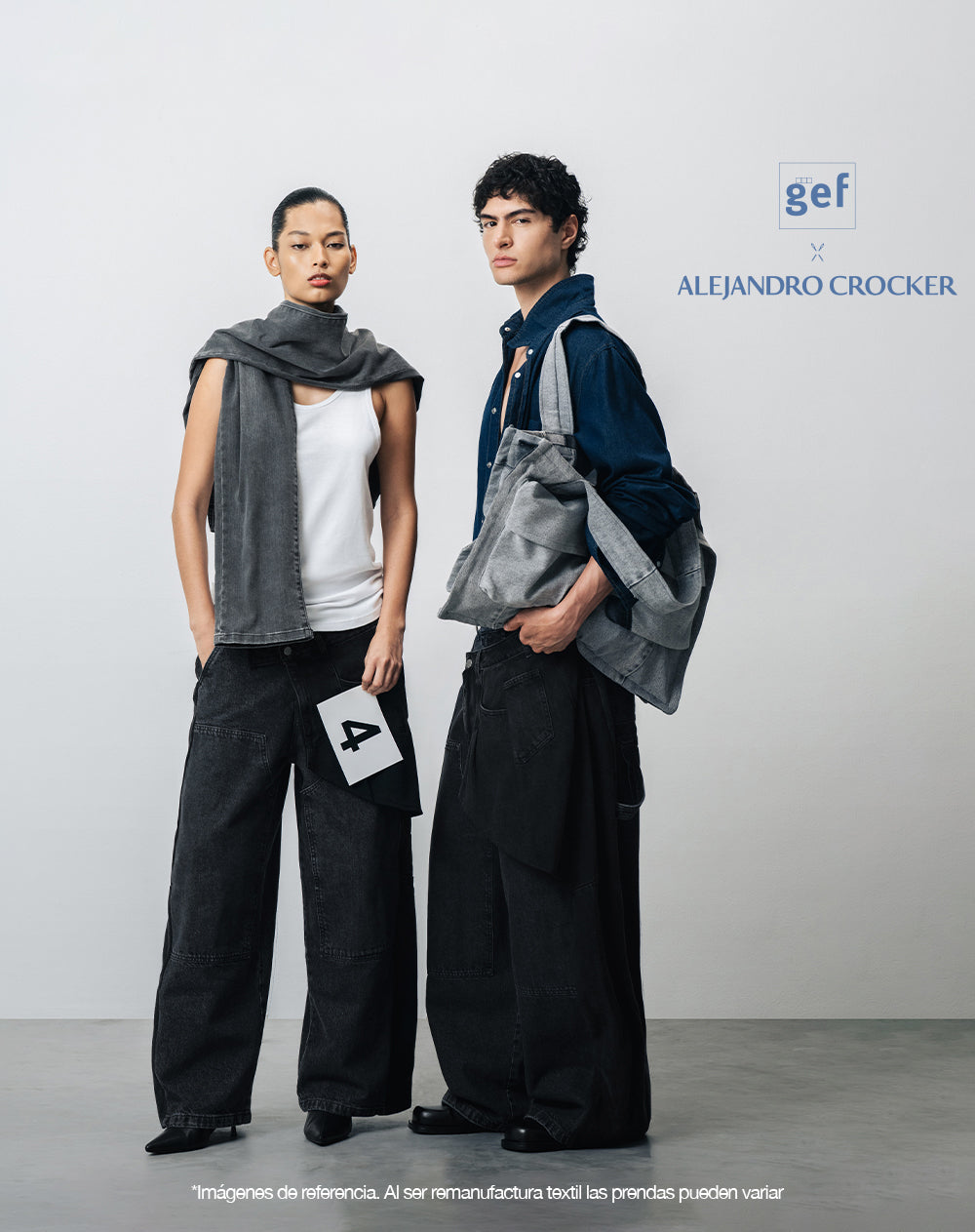 Jean wide leg remanufacturado Gef x Alejandro Crocker