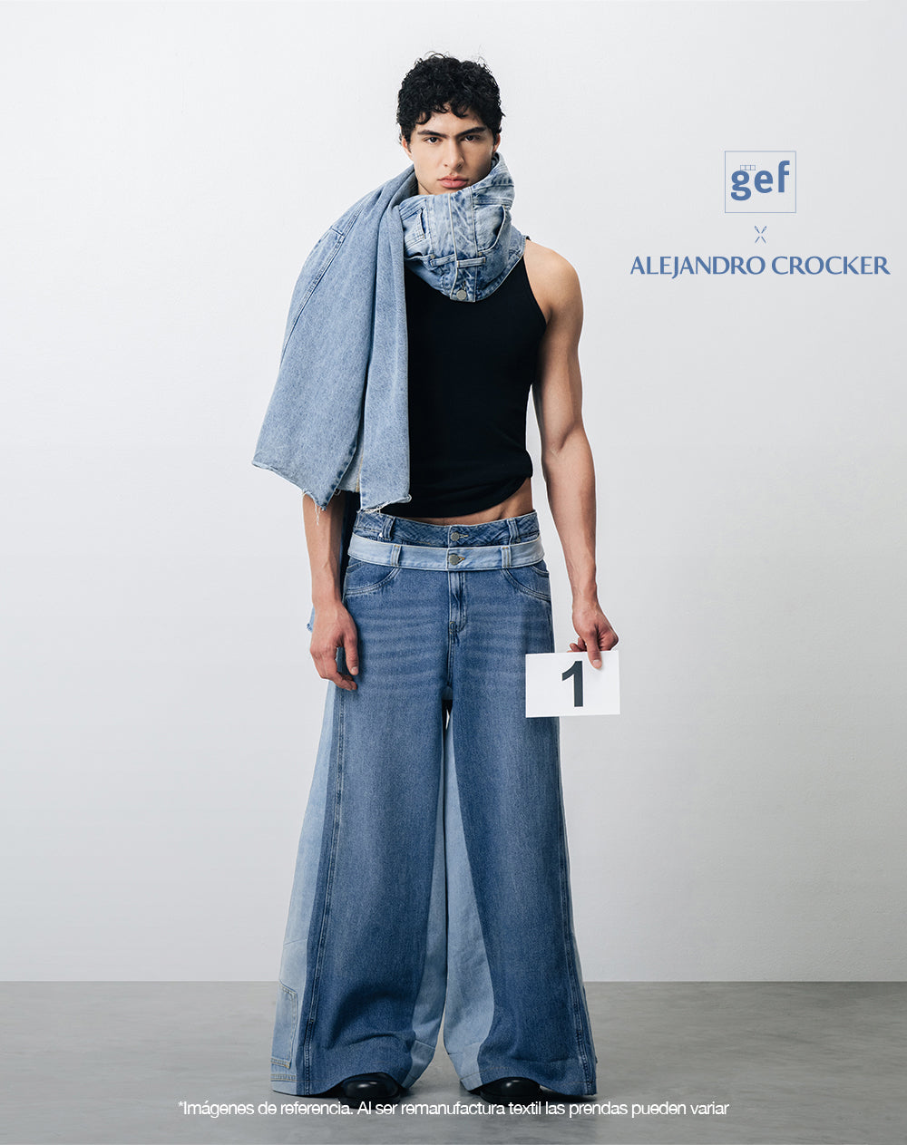 Jean wide leg remanufacturado Gef x Alejandro Crocker