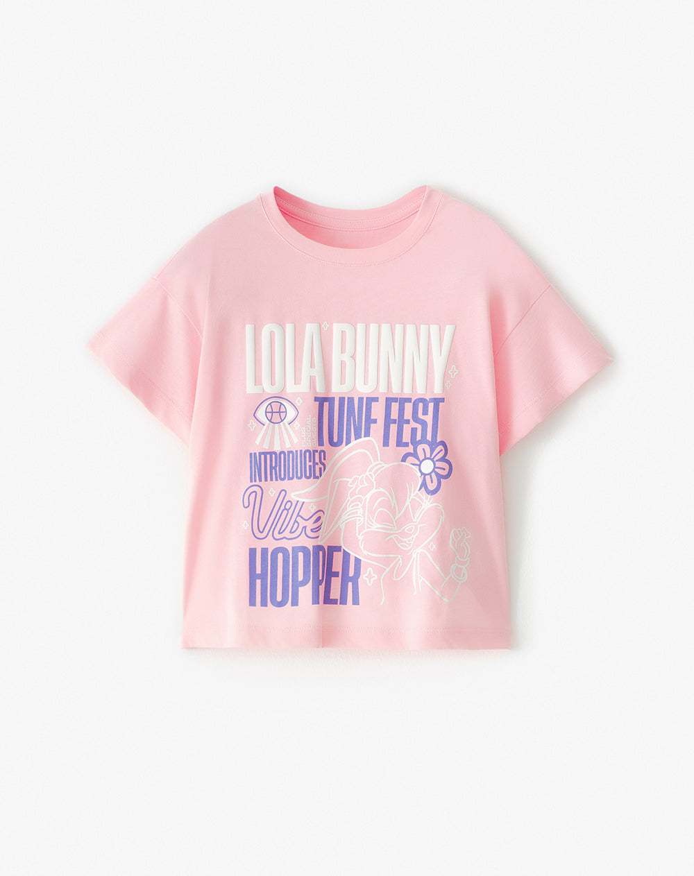 Camiseta regular algodón Lola Bunny rosa niña