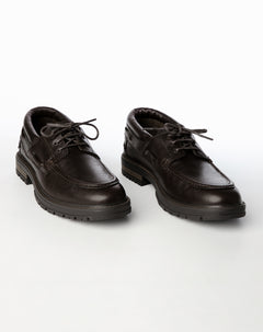 Zapatos tipo mocasín cuero café hombre