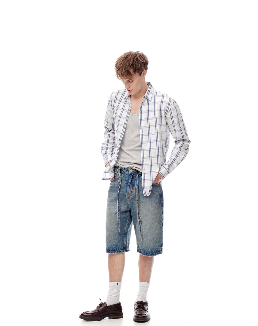 Zapatos tipo mocasín cuero café hombre