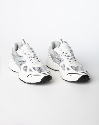 Tenis retro tipo runner blancos mujer