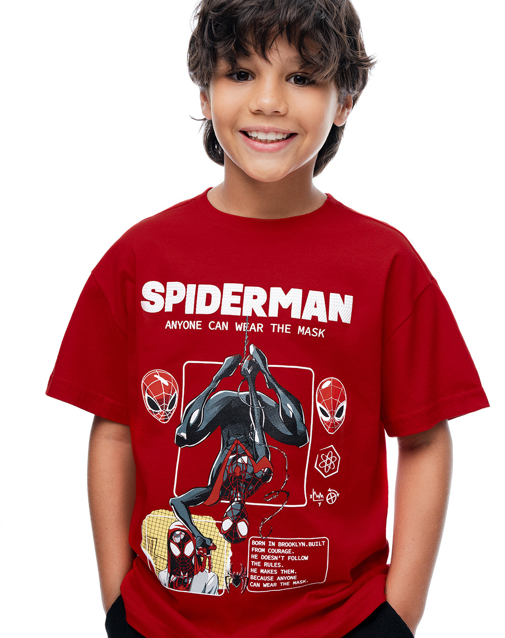 Camiseta regular manga corta roja niño