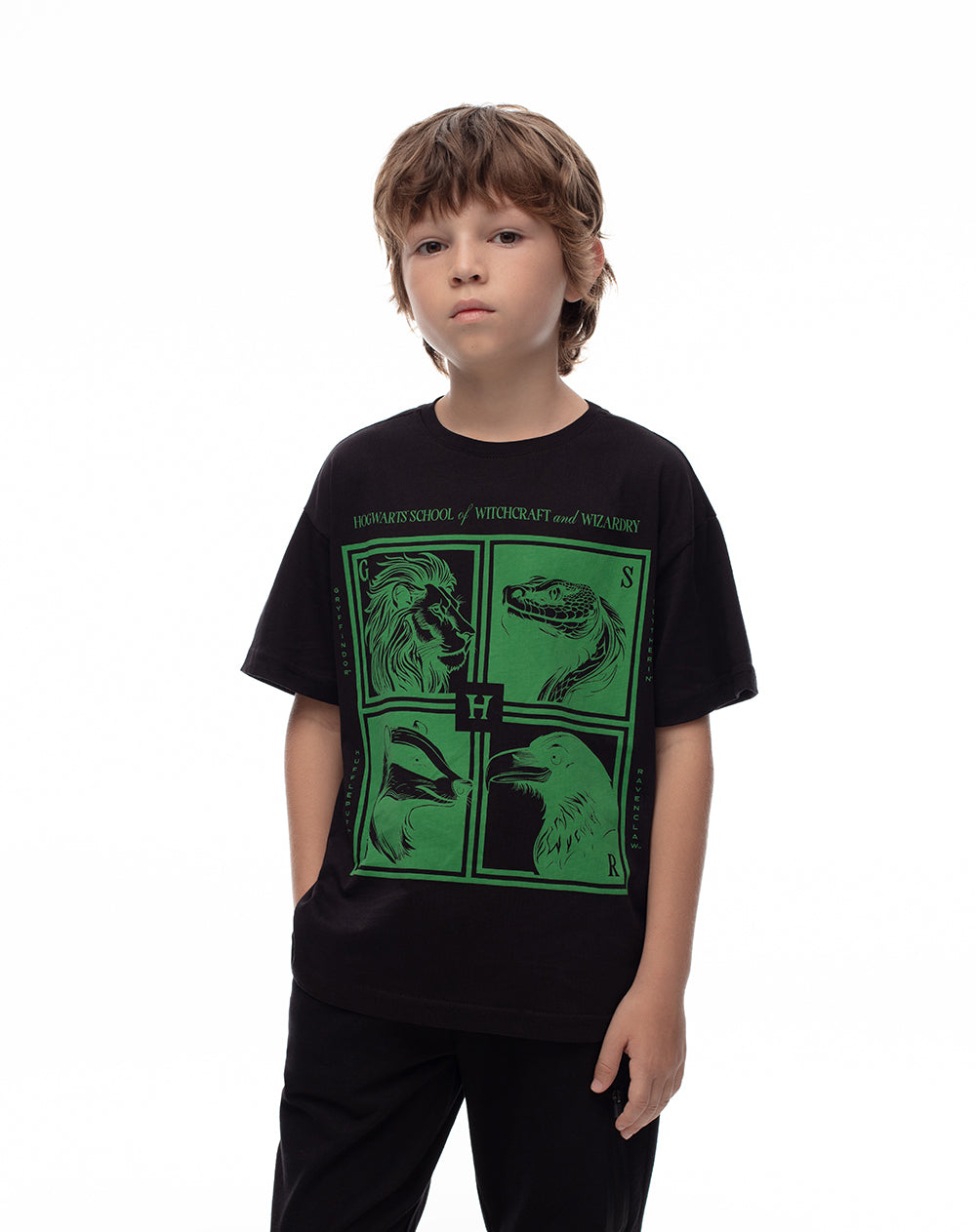 Camiseta algodón Harry Pother negra niño